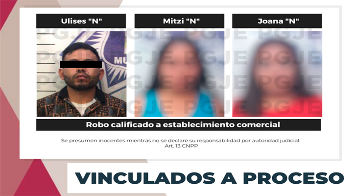 Prisión preventiva y vinculados a proceso por robo a comercio en Vizcaíno