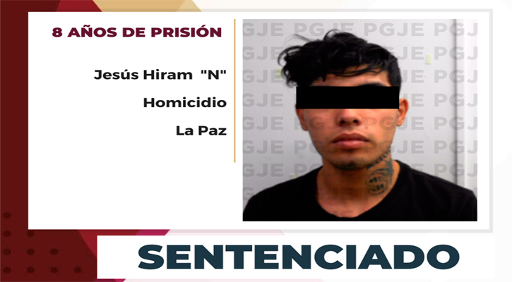 Sentencian a 8 años de prisión a sujeto culpable de homicidio en La Paz