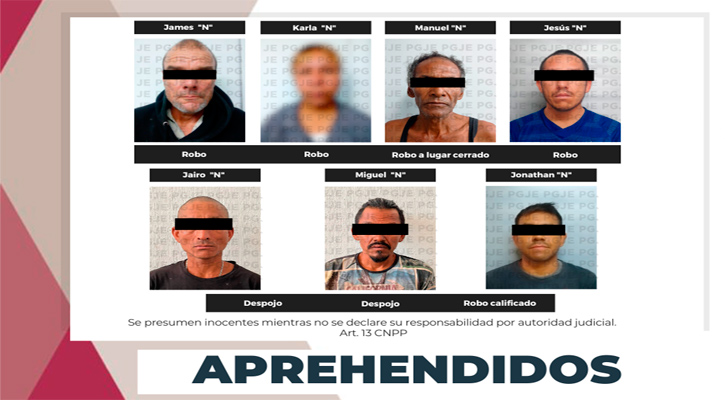 Aprehenden a 7 personas en La Paz, Los Cabos y Mulegé