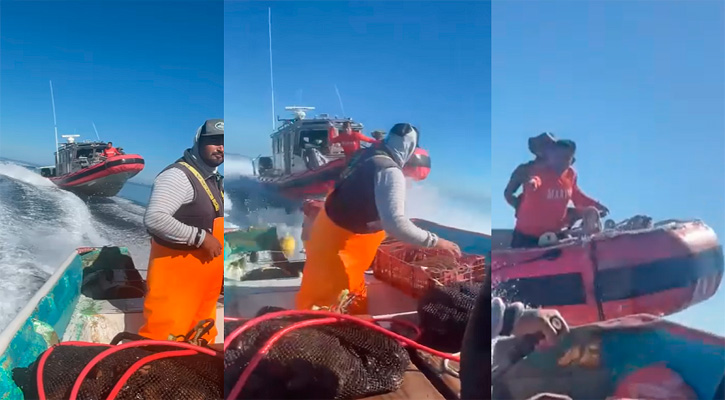 Protagonizan marinos y pescadores persecución de película en el mar Protagonizan marinos y pescadores persecución de película en el mar