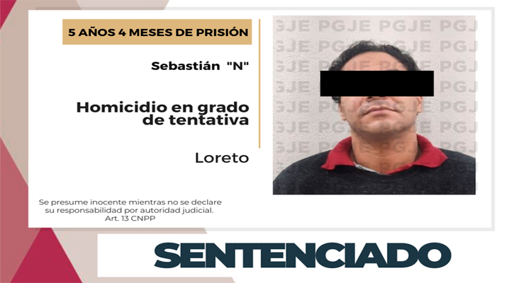 Sentencian más de 5 años a sujeto culpable de tentativa de homicidio en Loreto