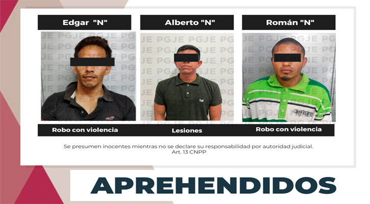 Aprehenden a 3 sujetos por la comisión de diversos delitos en La Paz y Los Cabos