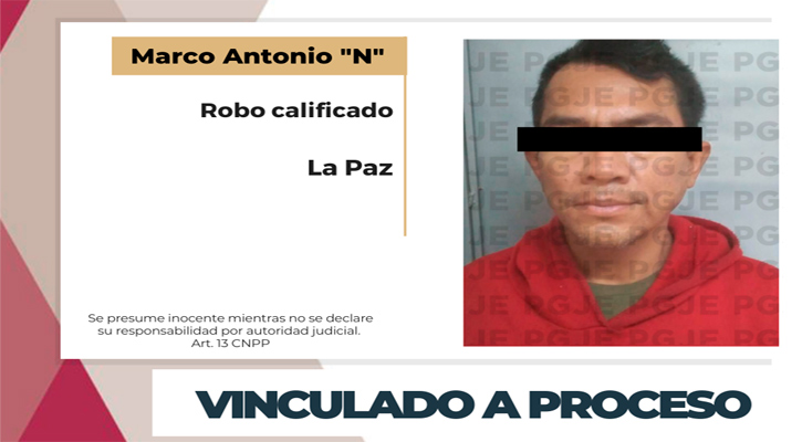 Detenido y vinculado a proceso por robo un negocio en La Paz