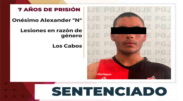 Sentenciado a 7 años de prisión por lesiones por razón de género en SJC
