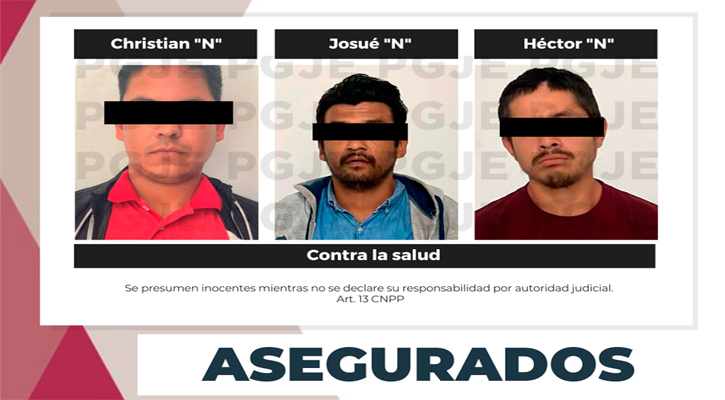 Aseguran a 3 sujetos con más de 2 mil dosis de droga en La Paz y Los Cabos
