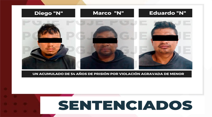 Pasarán 18 años en prisión cada uno de los 3 sujetos por violación de menor en CSL