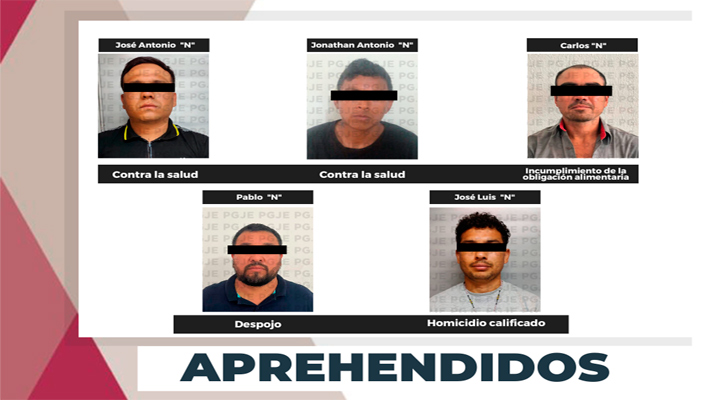 Aprehendidos por la comisión de diversos delitos en La Paz y Los Cabos