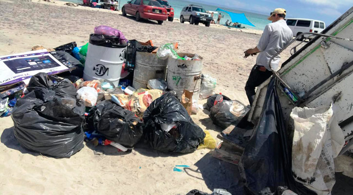 Recolectaron 29.3 toneladas de basura en las playas de La Paz en Semana Santa
