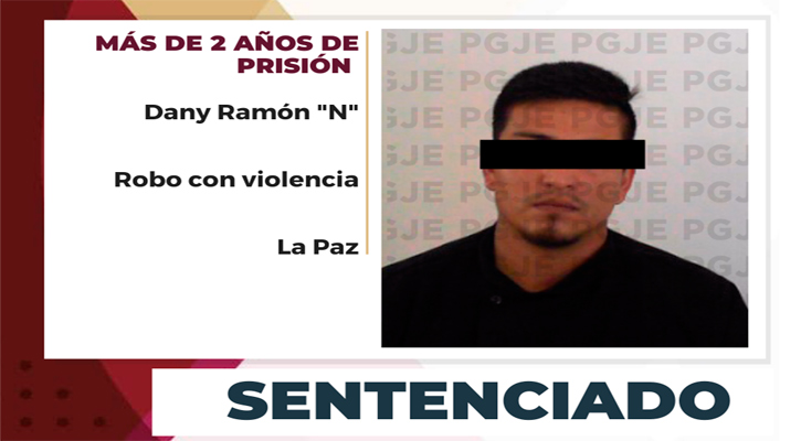 Sentenciado a más de 2 años de prisión por robo con violencia en La Paz