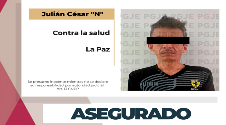 Detienen a sujeto en posesión de 2,125 dosis de metanfetamina en La Paz