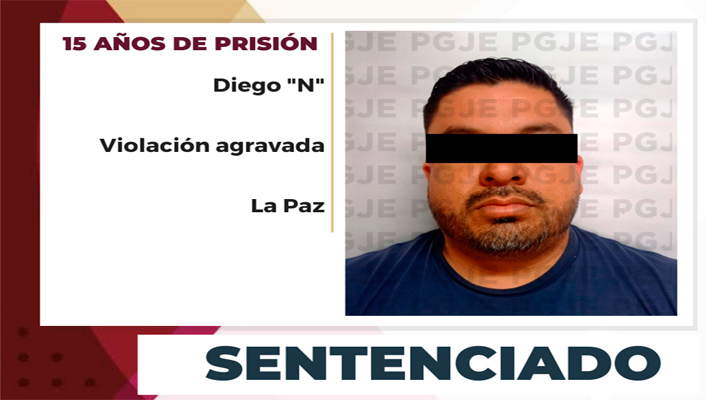 Sentenciado a 15 años de prisión contra culpable de violación en La Paz
