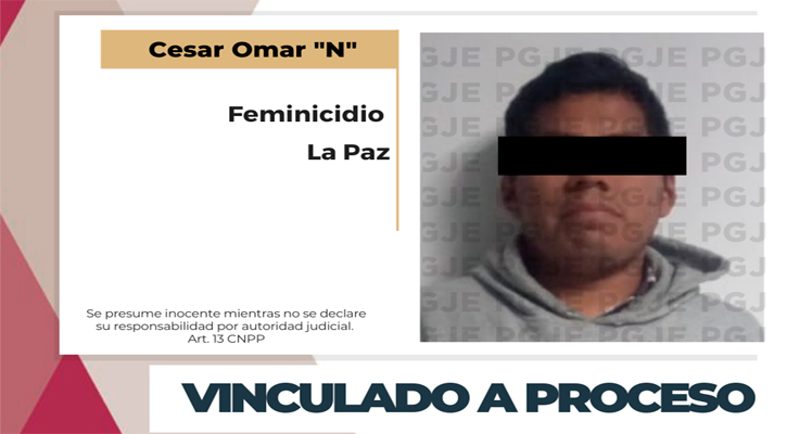 Vinculan a proceso a feminicida en La Paz