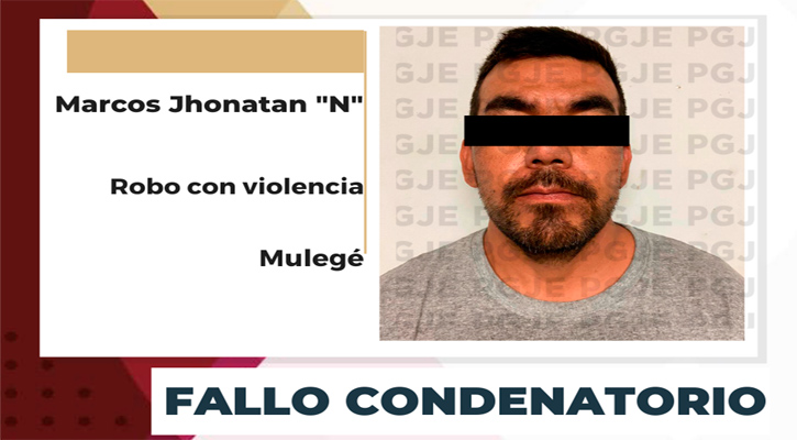 Fallo condenatorio contra sujeto por robo con violencia en Santa Rosalía