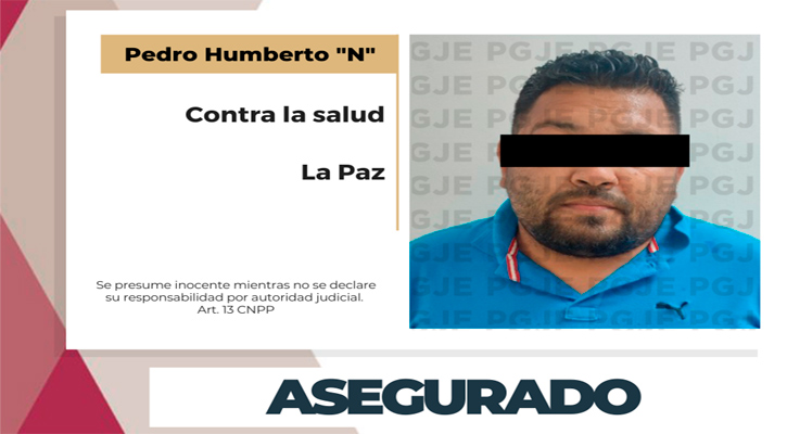 Aseguran a un sujeto en posesión de 5 mil dosis de droga en La Paz