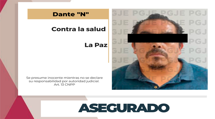 Aseguran a sujeto en posesión de 2 mil dosis de marihuana en La Paz
