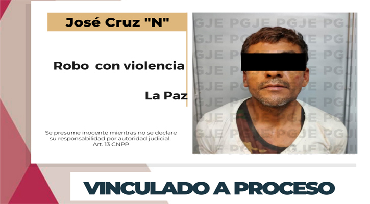 Vinculan a proceso a sujeto por robo con violencia a un taxista en La Paz