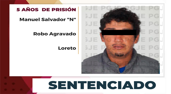 Sentenciado 5 años de prisión para culpable de robo en Loreto