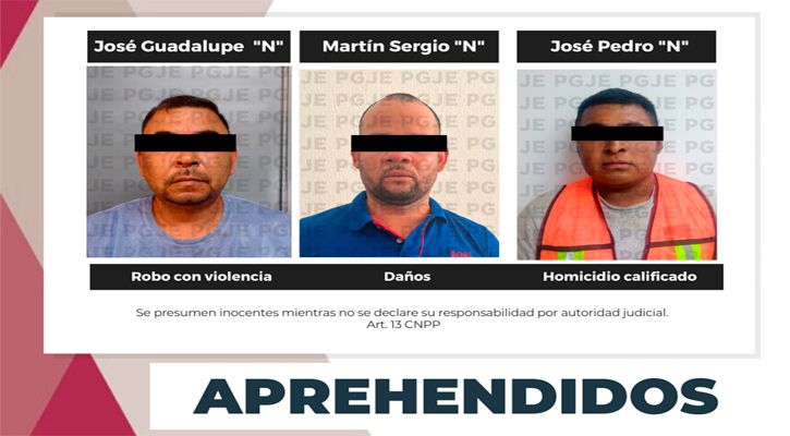 Aprehenden a 3 sujetos por la comisión de diversos delitos en La Paz y Los Cabos