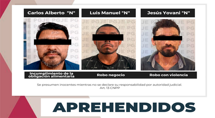 Detienen a 3 sujetos por la comisión de diversos delitos en La Paz, Los Cabos y Mulegé