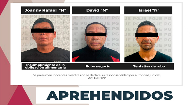 Aprehenden a 3 sujetos por la comisión de diversos delitos en La Paz y Los Cabos