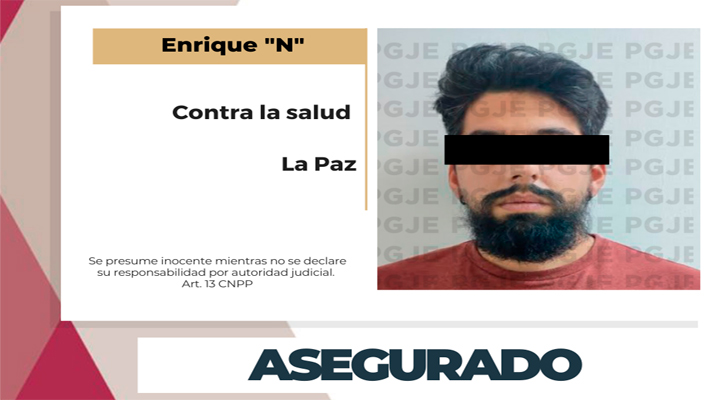 Detienen a sujeto con más de 5 mil dosis de droga en La Paz