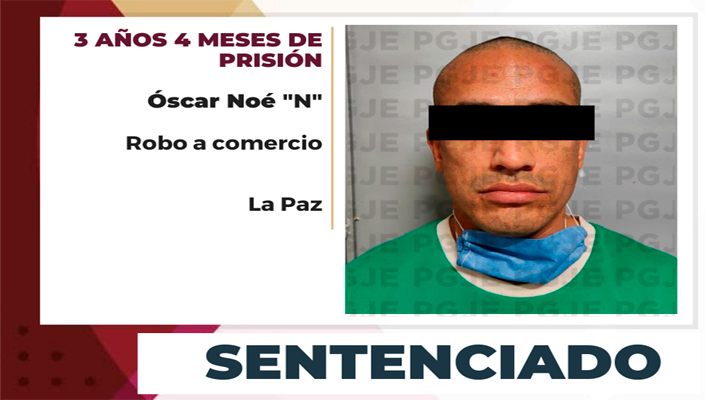 Sentenciado a más de 3 años de prisión por robo a un Oxxo en La Paz