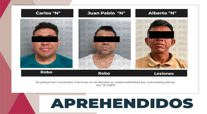 Aprehenden a 3 sujetos por la comisión de diversos delitos en La Paz y Los Cabos