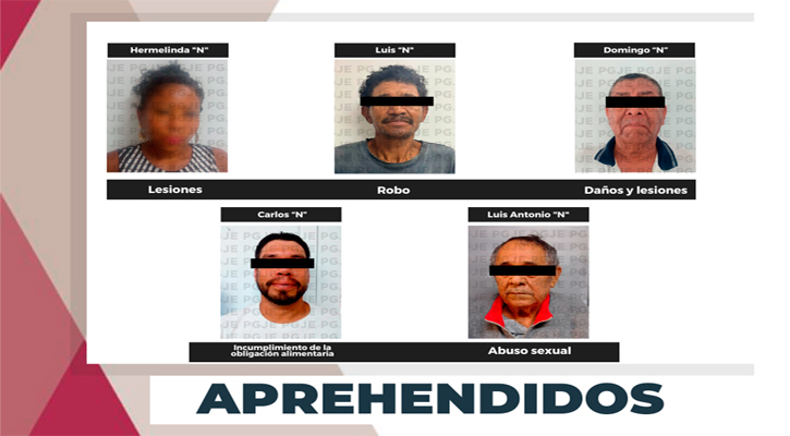 Aprehenden a 5 personas por diversos delitos en La Paz, Los Cabos y Mulegé
