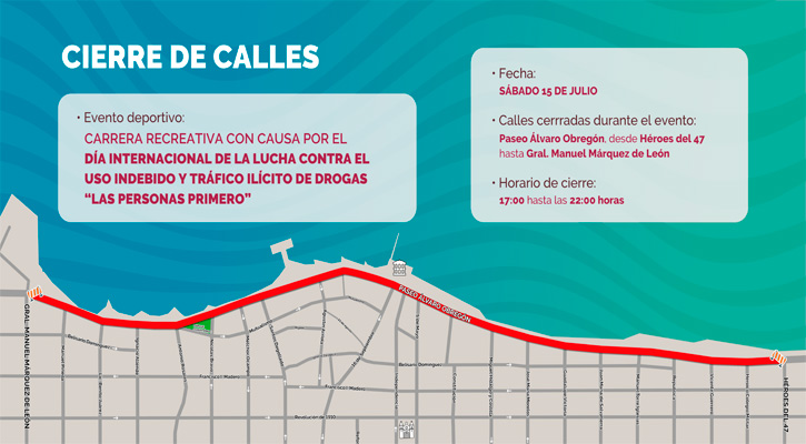Este fin de semana habrá cierres viales en el malecón de La Paz por carreras deportivas