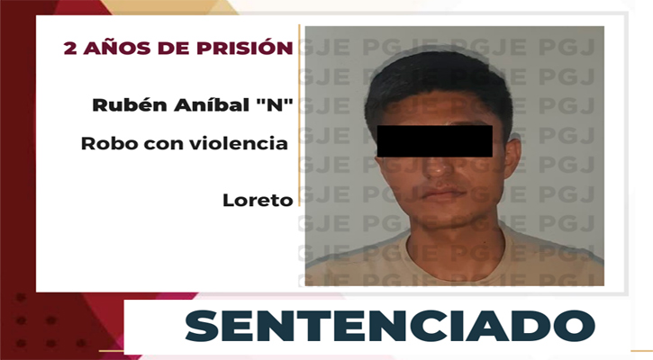 Sentenciado a más de 2 años de prisión a culpable de robo con violencia en Loreto