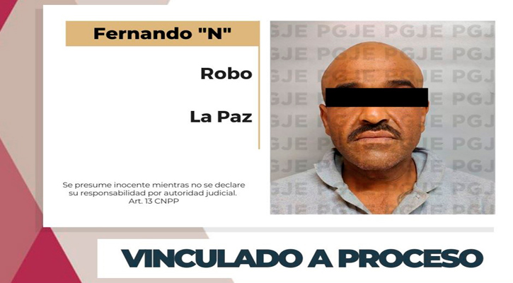 Vinculado a proceso por robo con violencia en La Paz