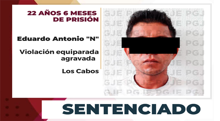 Sentenciado a más de 22 años de prisión contra culpable de violación equiparada en SJC Sentenciado a más de 22 años de prisión contra culpable de violación equiparada en SJC