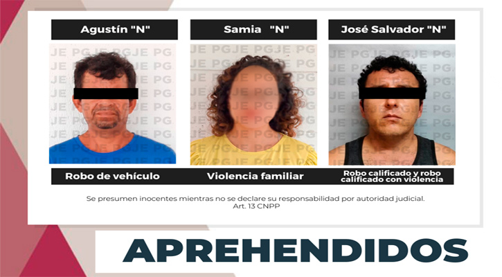 Detienen a 3 personas por la comisión de diversos delitos en La Paz, Los Cabos y Mulegé