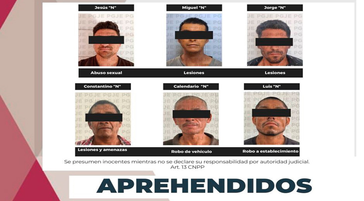Aprehenden a 6 sujetos por la comisión de diversos delitos en La Paz y Los Cabos