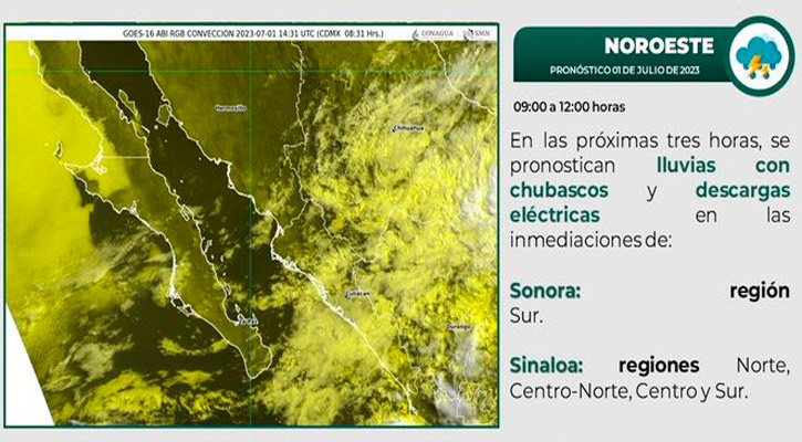 Se desplaza hacia el noroeste la tormenta tropical “Beatriz”