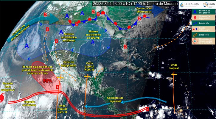 Baja presión podría convertirse en ciclón tropical y pudiera generar lluvias en Los Cabos