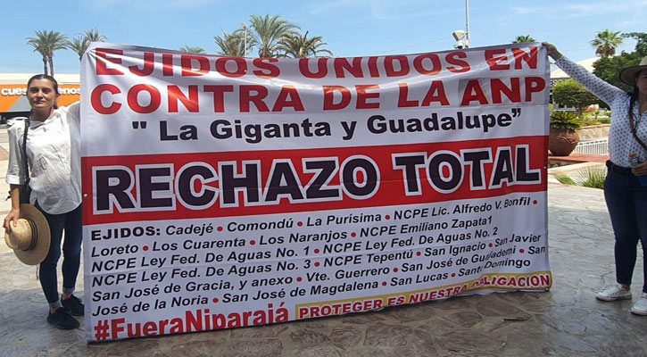 Se manifestaron ejidatarios de La Giganta y Guadalupe contra Área Natural Protegida