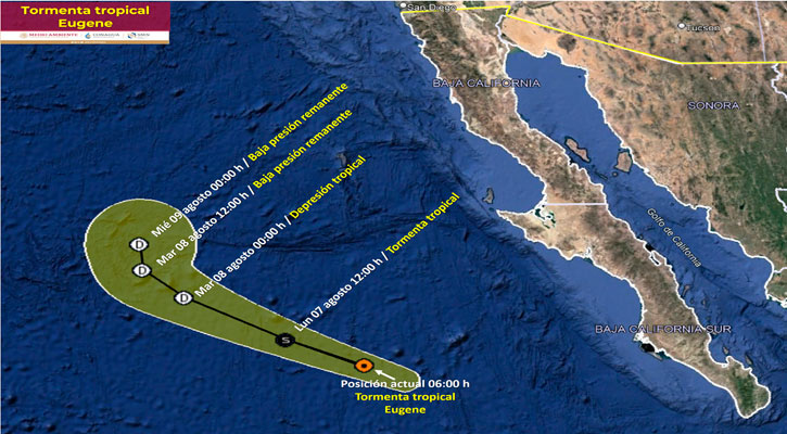 Se aleja la tormenta tropical “Eugene” del territorio nacional  