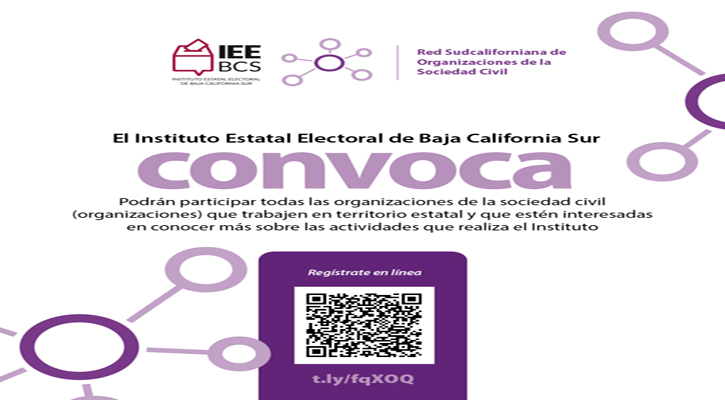Creará el IEE la Red Sudcaliforniana de Organizaciones de la Sociedad Civil en pro de la Participación Ciudadana