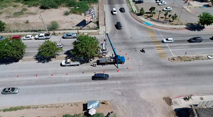 Colocarán semáforos en el cruce del bulevar Pino Pallas y Prolongación Mújica así como acceso a la colonia Altezza en La Paz