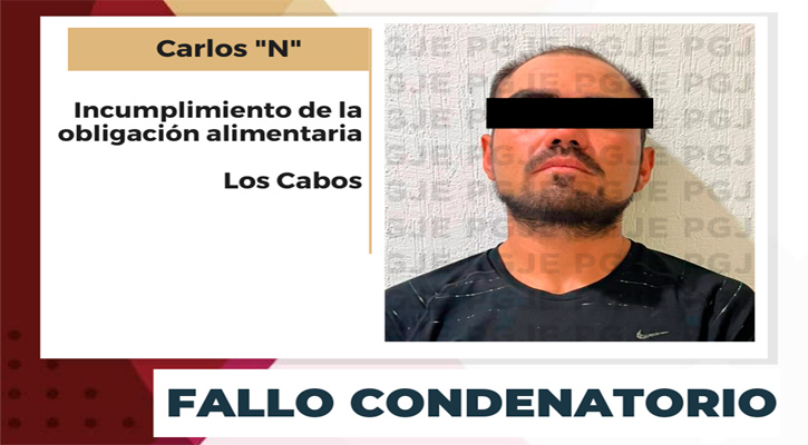 Fallo condenatorio contra culpable de incumplimiento de la obligación alimentaria en Los Cabos