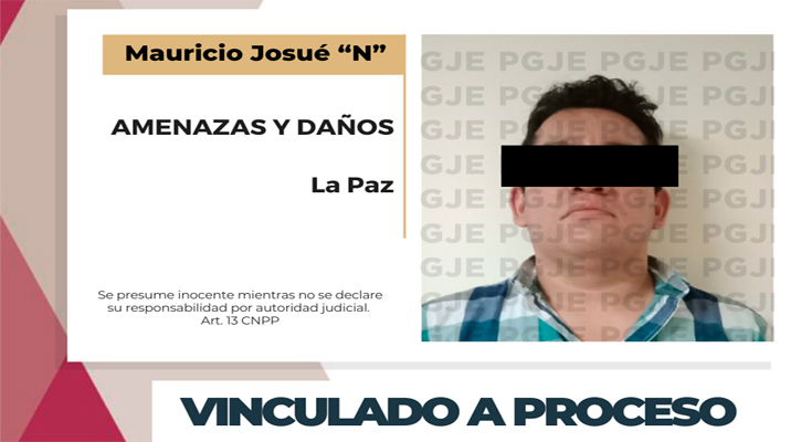 Vinculado a proceso por amenazas y daños en La Paz Vinculado a proceso por amenazas y daños en La Paz