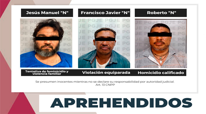 Detienen a 3 sujetos por delitos graves