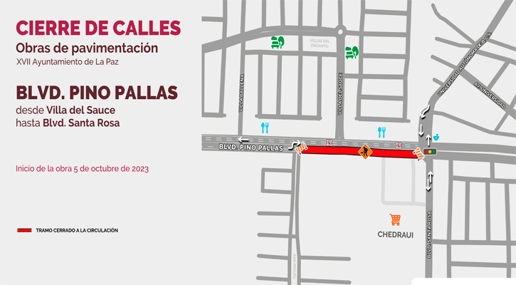 Cerrarán circulación de un cuerpo vial del bulevar Pino Pallas por obras de pavimentación Cerrarán circulación de un cuerpo vial del bulevar Pino Pallas por obras de pavimentación