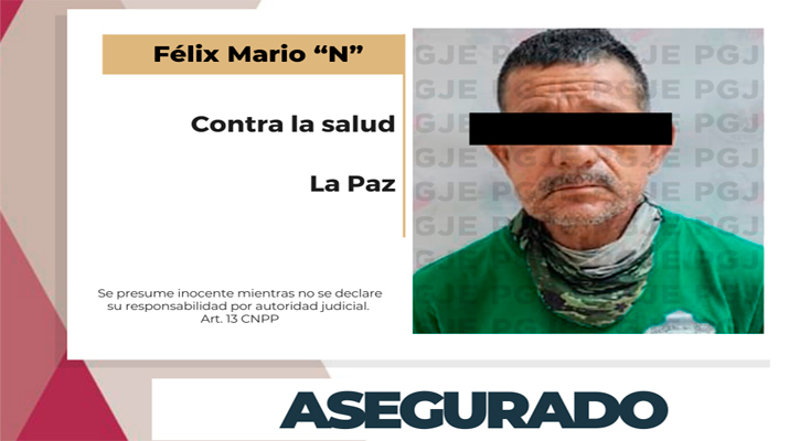 Aseguran a sujeto en posesión de 3 mil dosis de cristal en La Paz