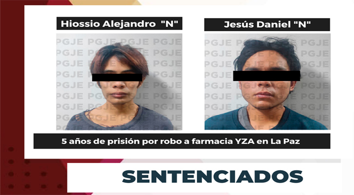 Sentenciados a 5 años de prisión por robo con violencia en una farmacia Yza en La Paz Sentenciados a 5 años de prisión por robo con violencia en una farmacia Yza en La Paz