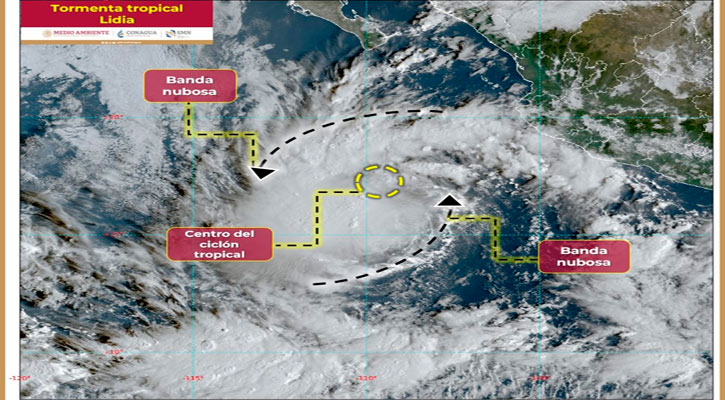 Se fortalece la tormenta tropical “Lidia” y pudiera alcanzar rango de huracán el fin de semana Se fortalece la tormenta tropical “Lidia” y pudiera alcanzar rango de huracán el fin de semana