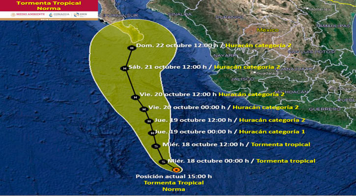 La tormenta tropical “Norma” se formó al suroeste de Michoacán  