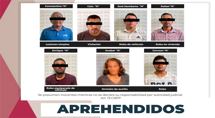 Aprehenden a 7 personas por diversos delitos en La Paz, Los Cabos y Mulegé