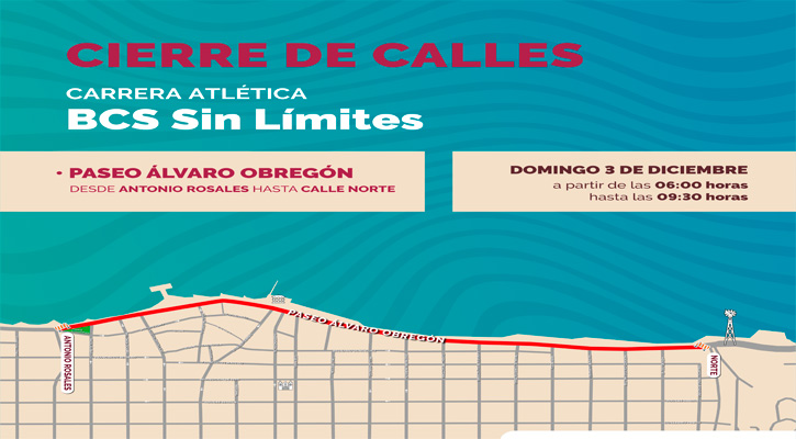 Cerrará el malecón de La Paz por carretera atlética “BCS Sin Límites”